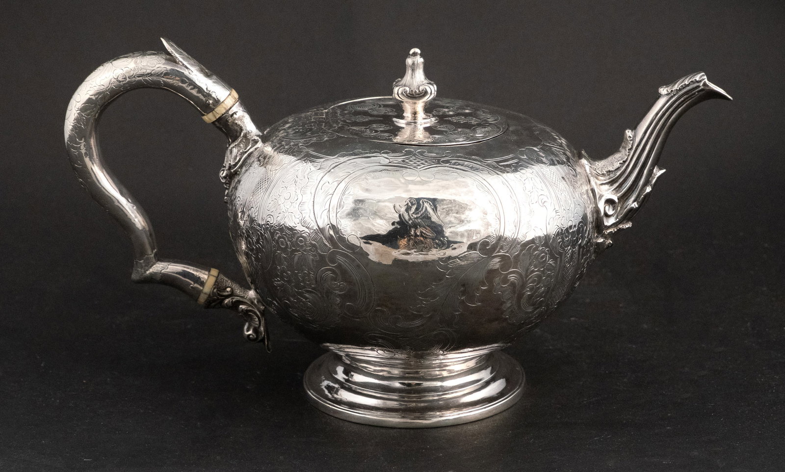English Silver Footed Teapot (1 of 11)