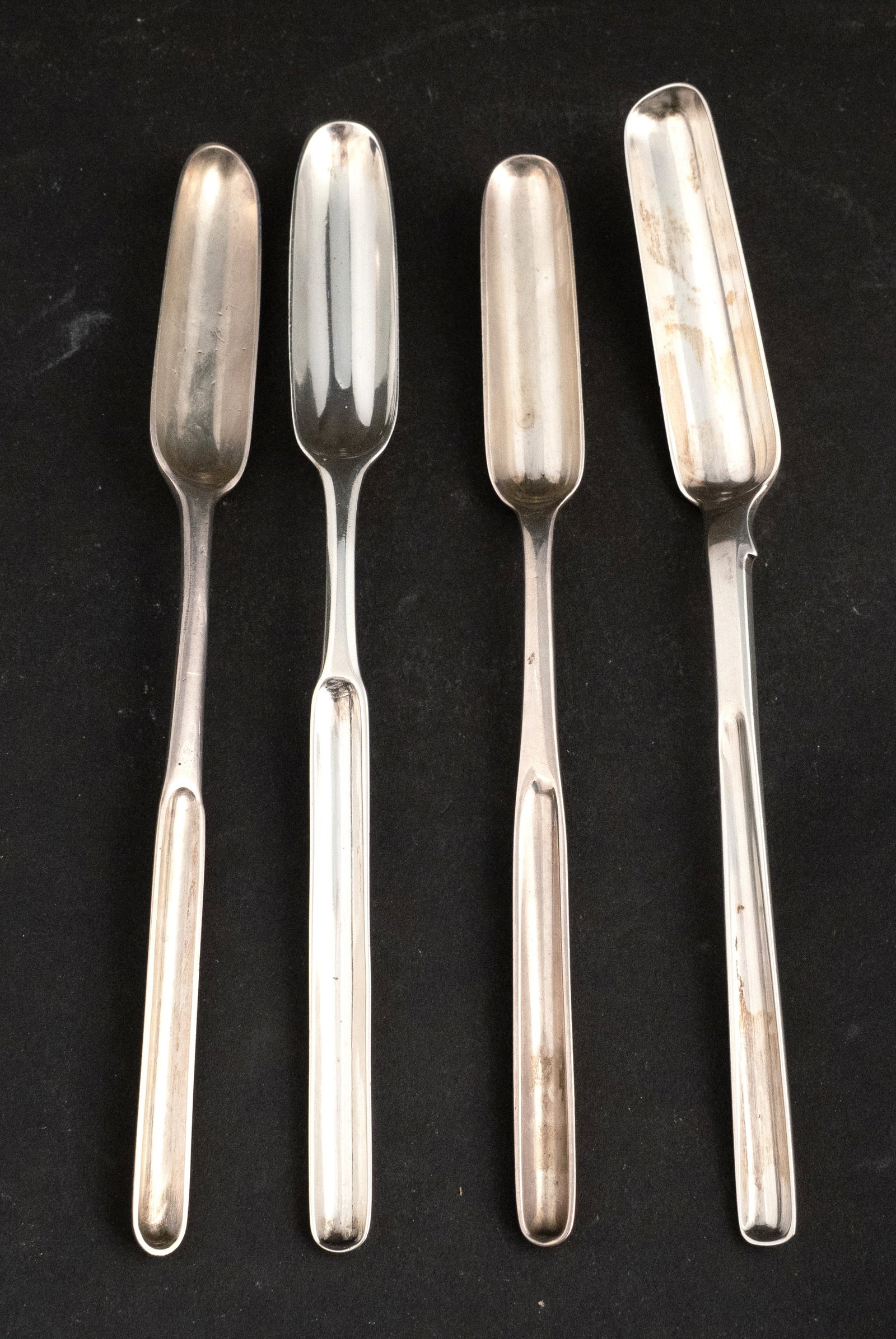 Four English and Irish Silver Marrow Spoons (1 of 8)