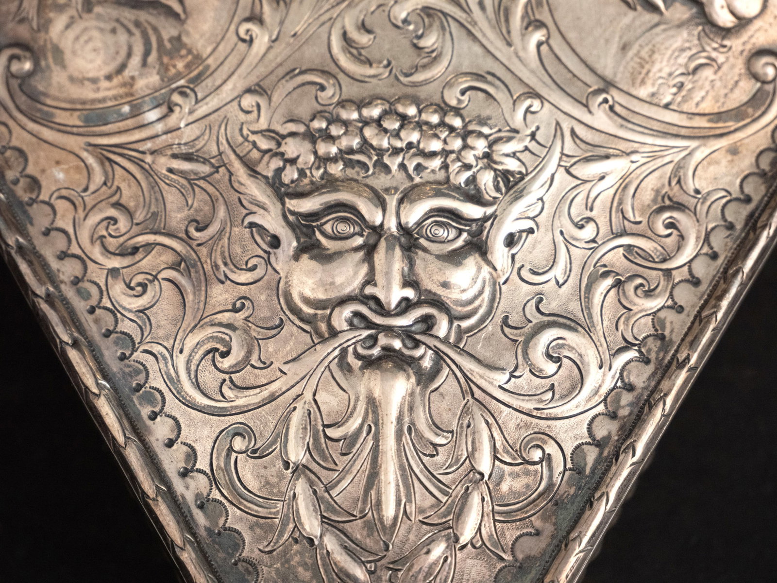 English Silver Triangular Inkwell - 3