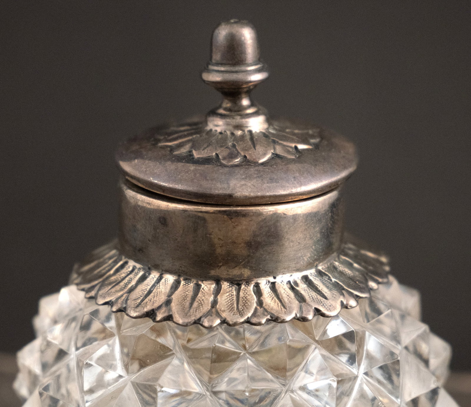 English Silver Triangular Inkwell - 6