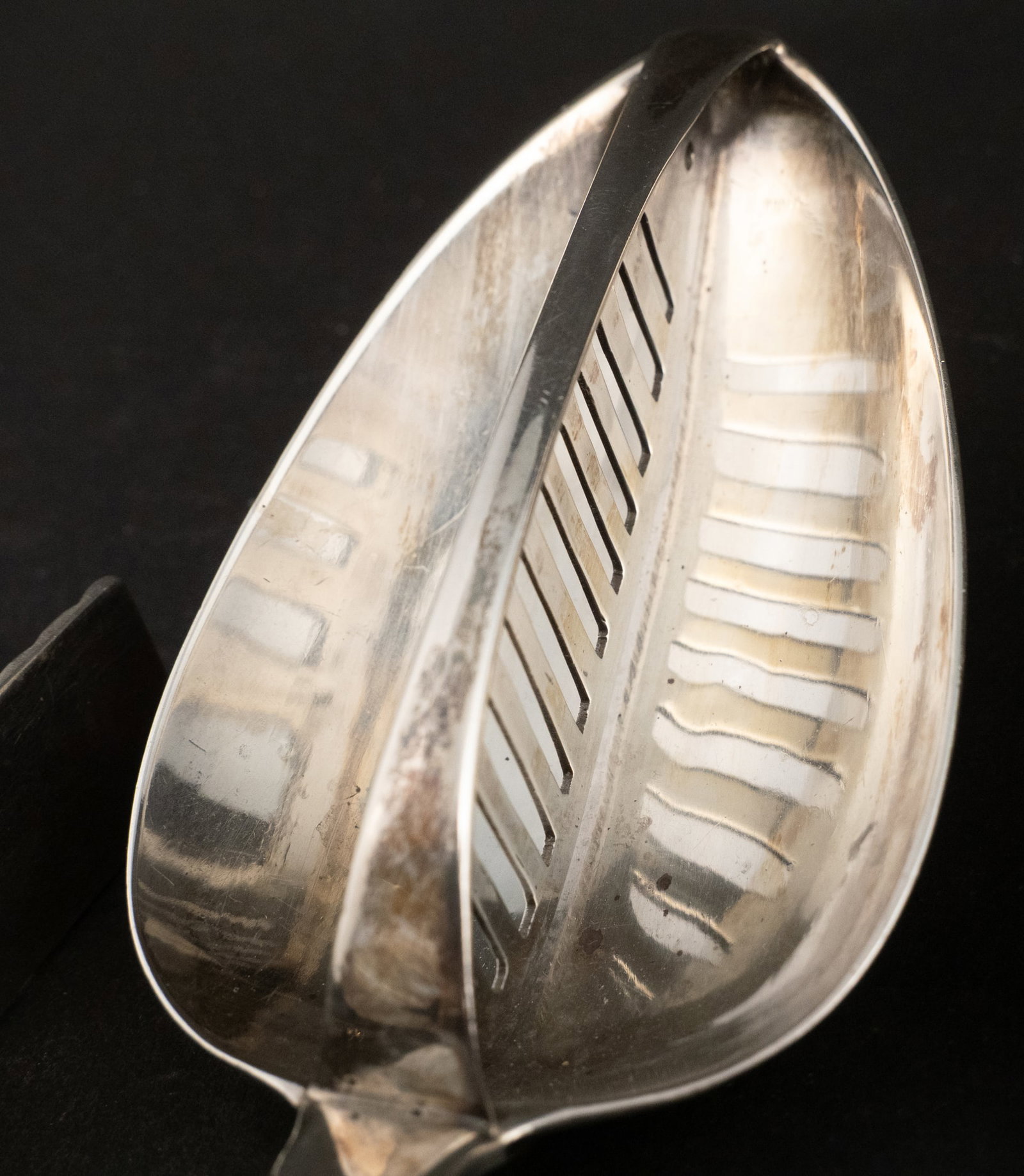 Irish Silver Divided Pea Serving Spoon - 3