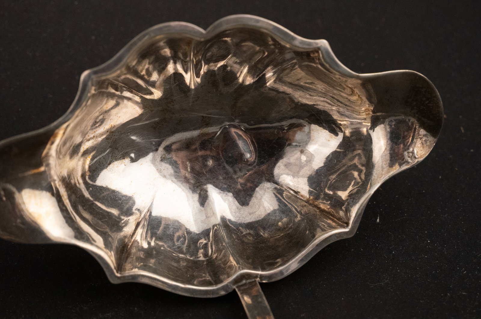 Irish Silver Divided Pea Serving Spoon - 4