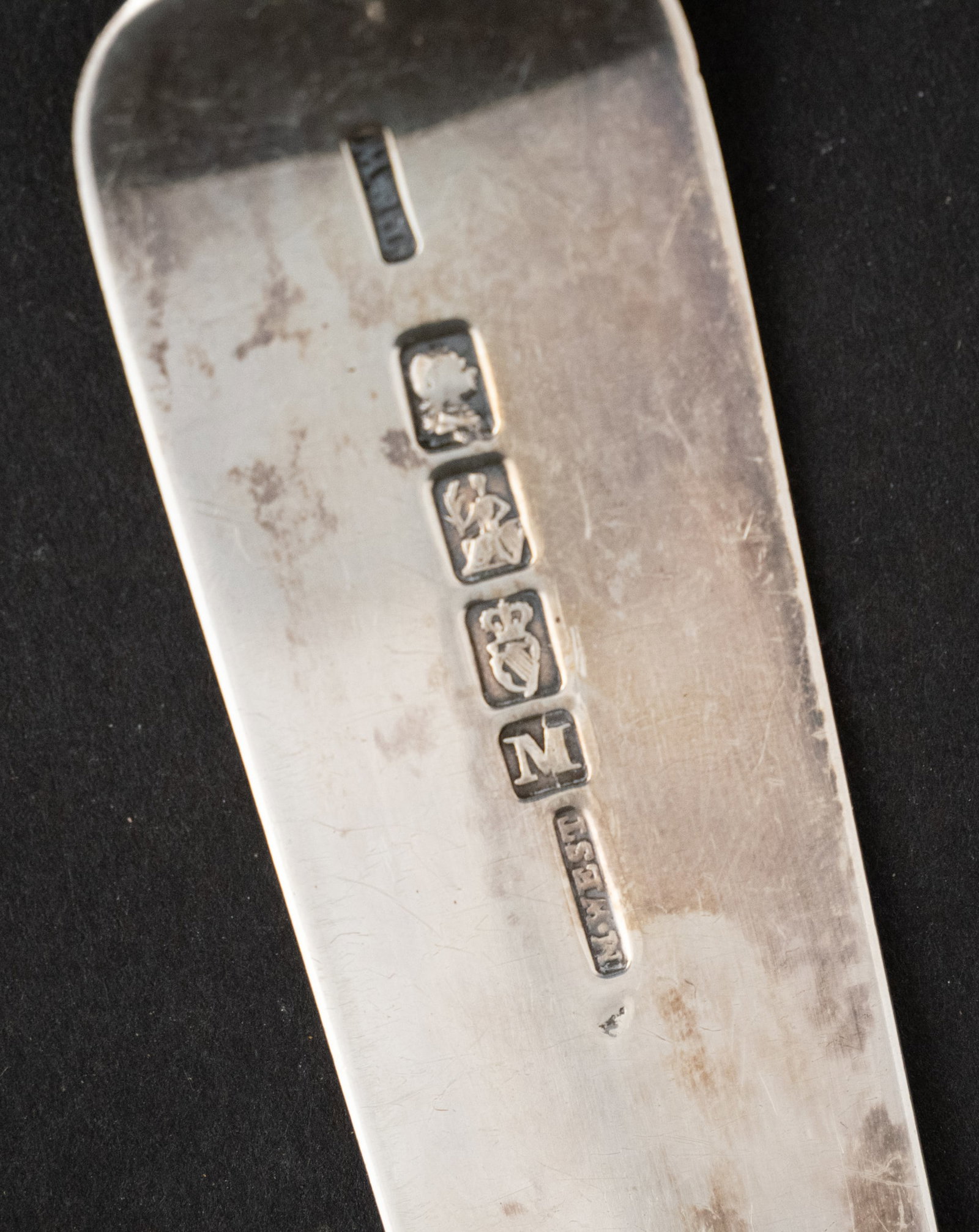 Irish Silver Divided Pea Serving Spoon - 8