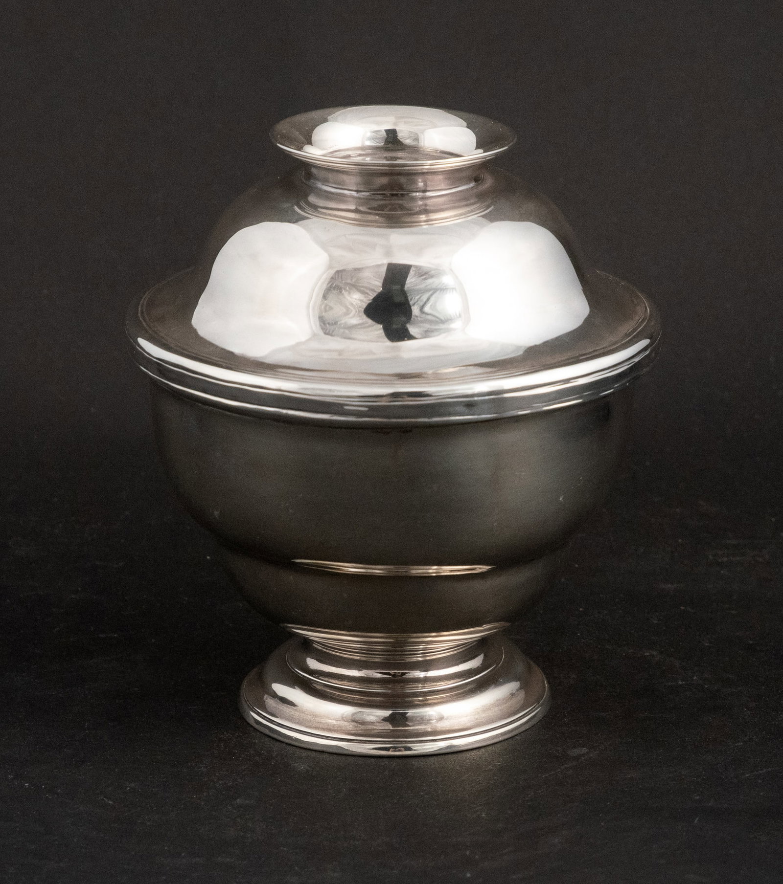 English Silver Footed and Covered Bowl: English Silver Footed and Covered Bowl Approx. 10 t.o. Thomas Whipham and William Williams. 5 1/2 in. (14 cm.)