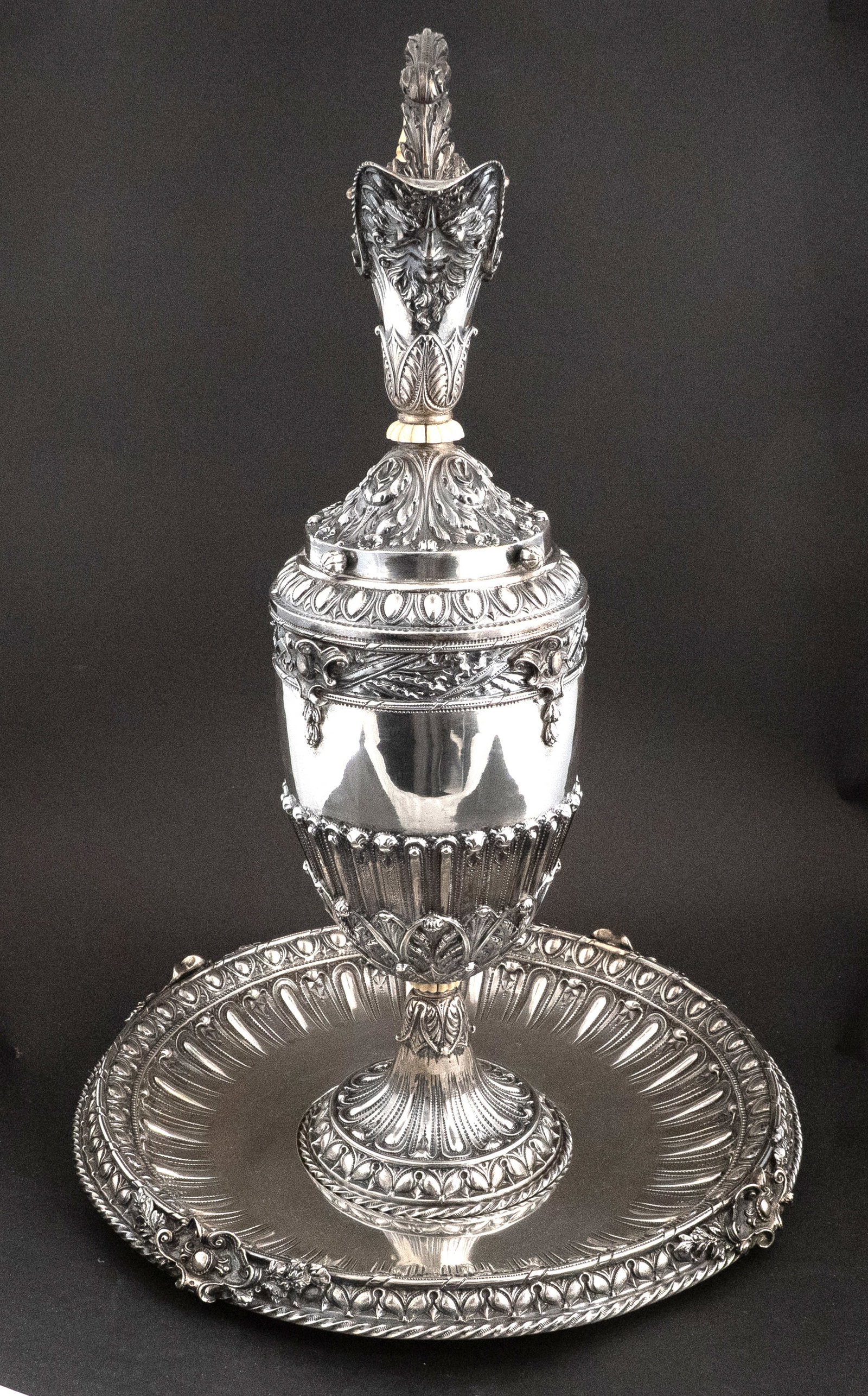 Continental 800 Silver Ewer and Underplate - 10