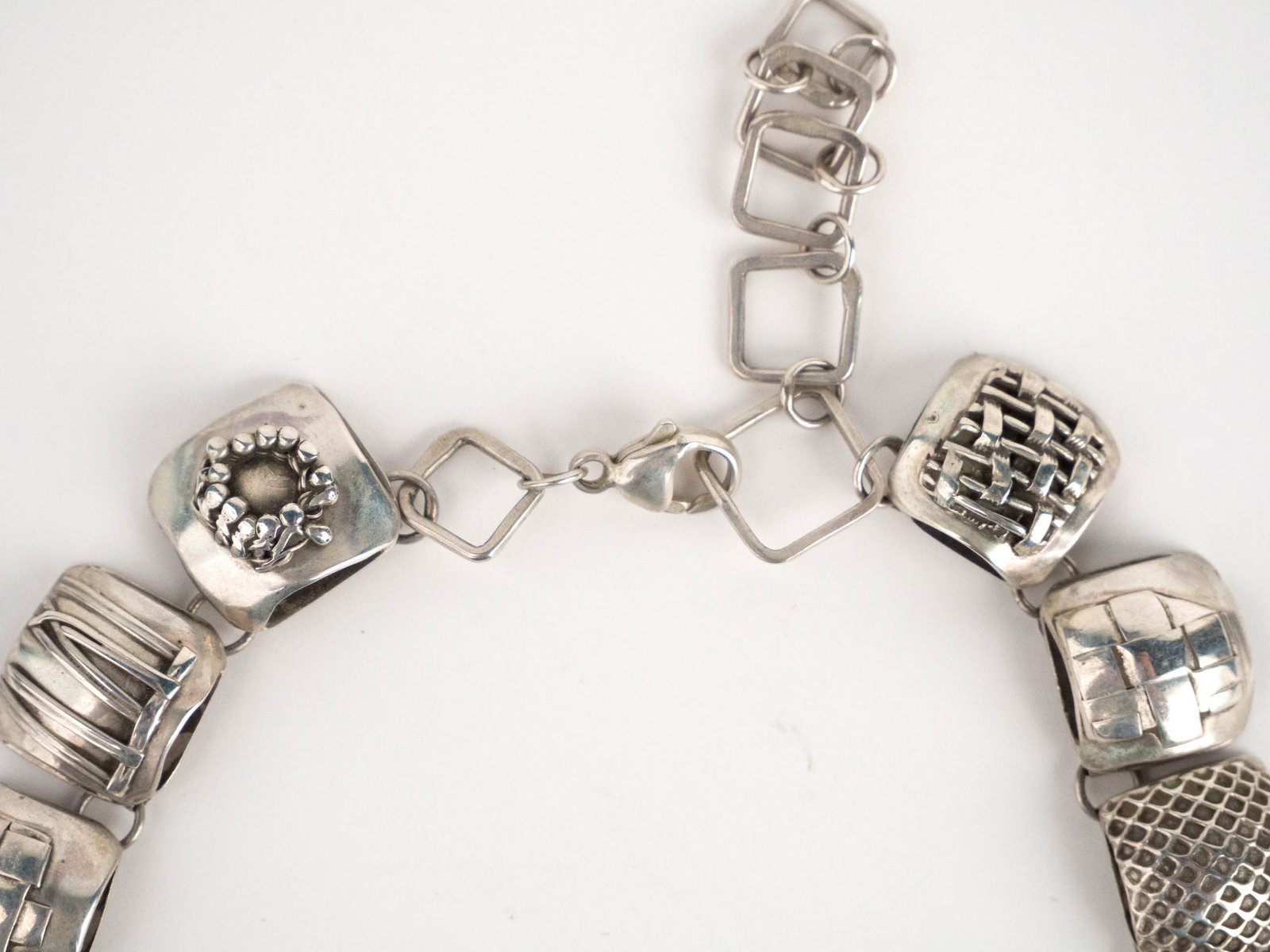 Modern Silver Necklace - 4