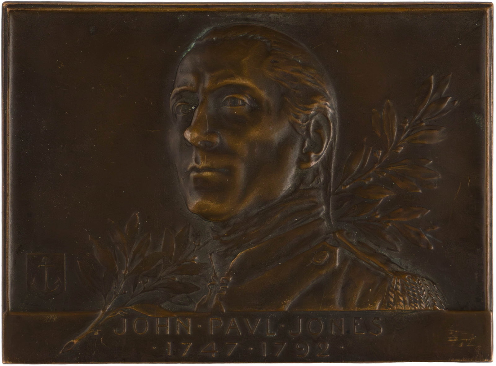 John Paul Jones (1747-1792) Bronze Plaquette / Medal by V.D. Brenner (1 of 10)