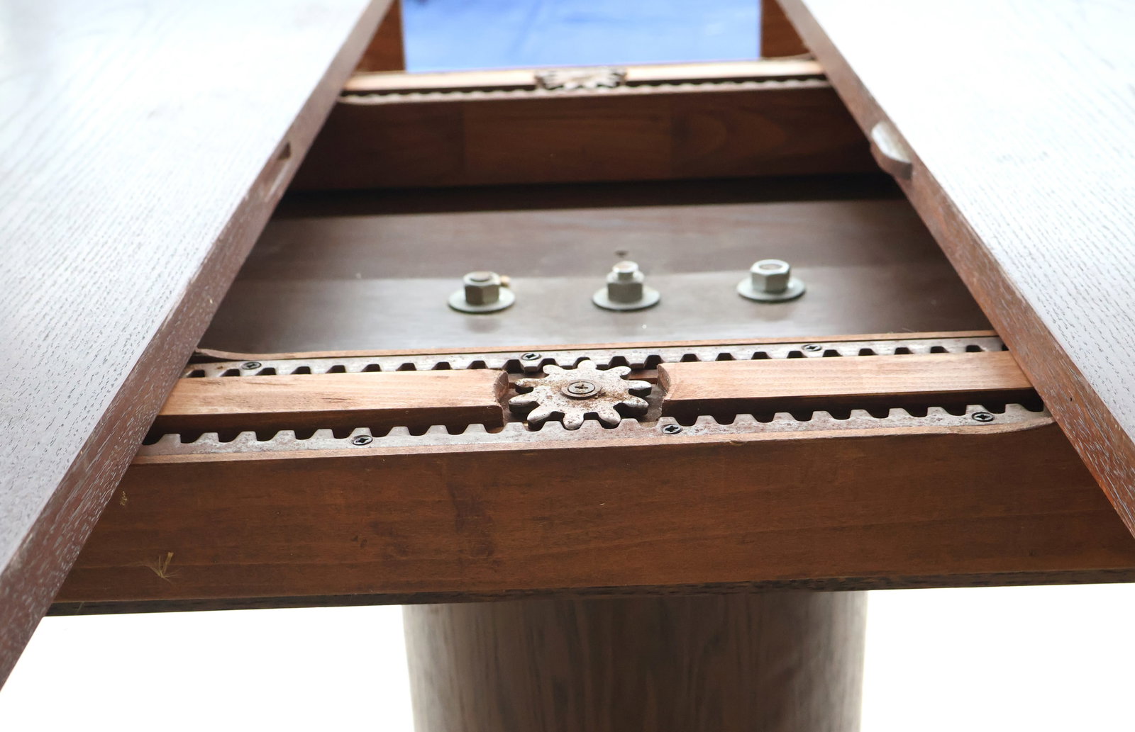 Mission Style Oak Circular Dining Table - 10