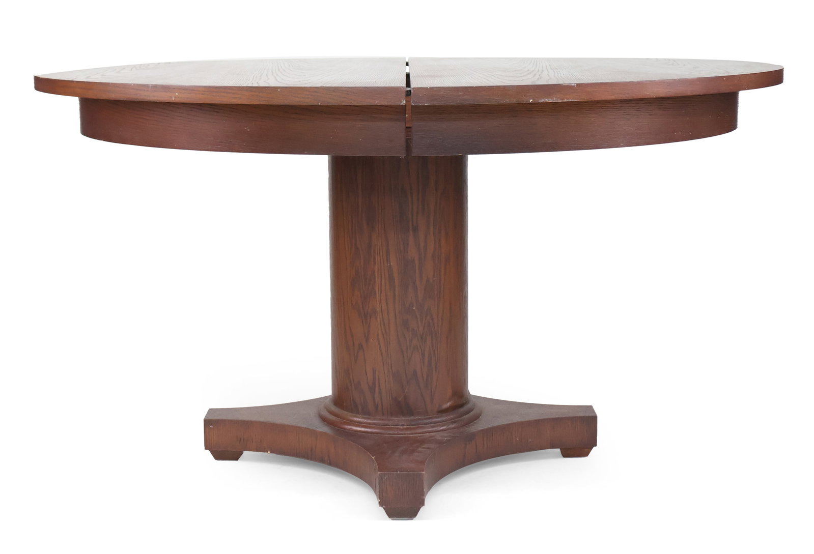 Mission Style Oak Circular Dining Table (1 of 10)