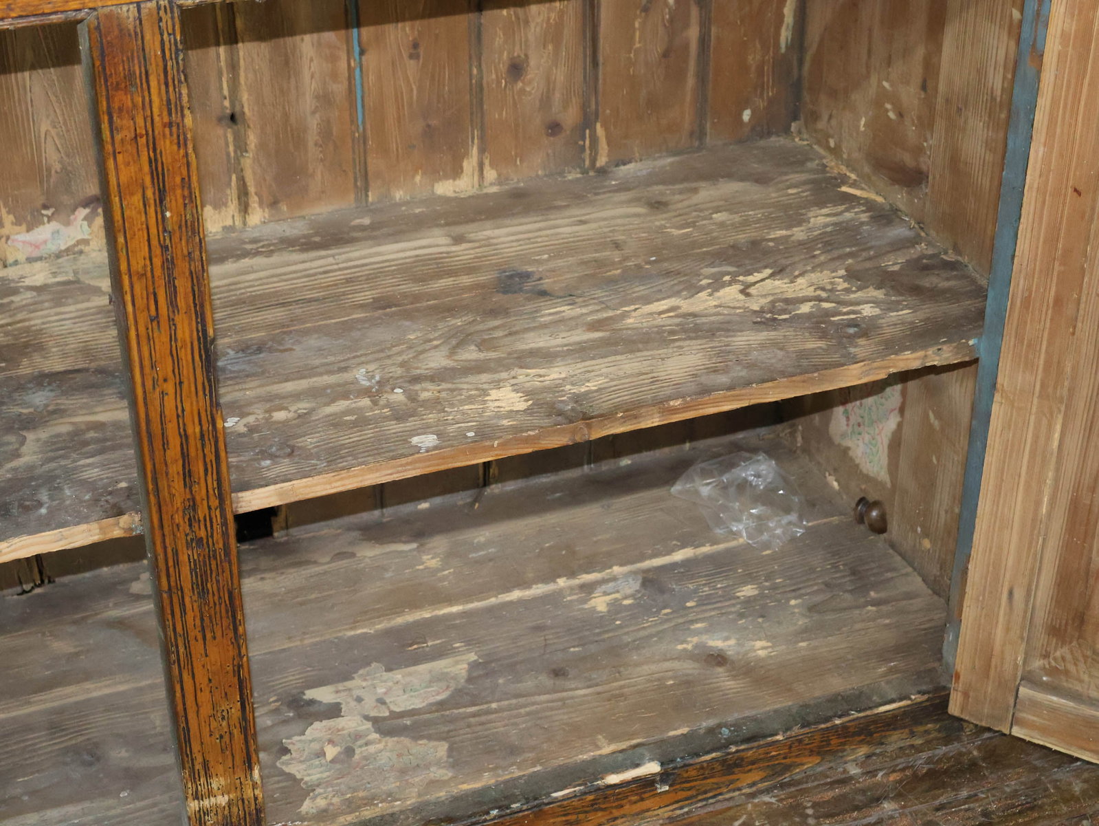 Stained Pine Step Back Cupboard - 11