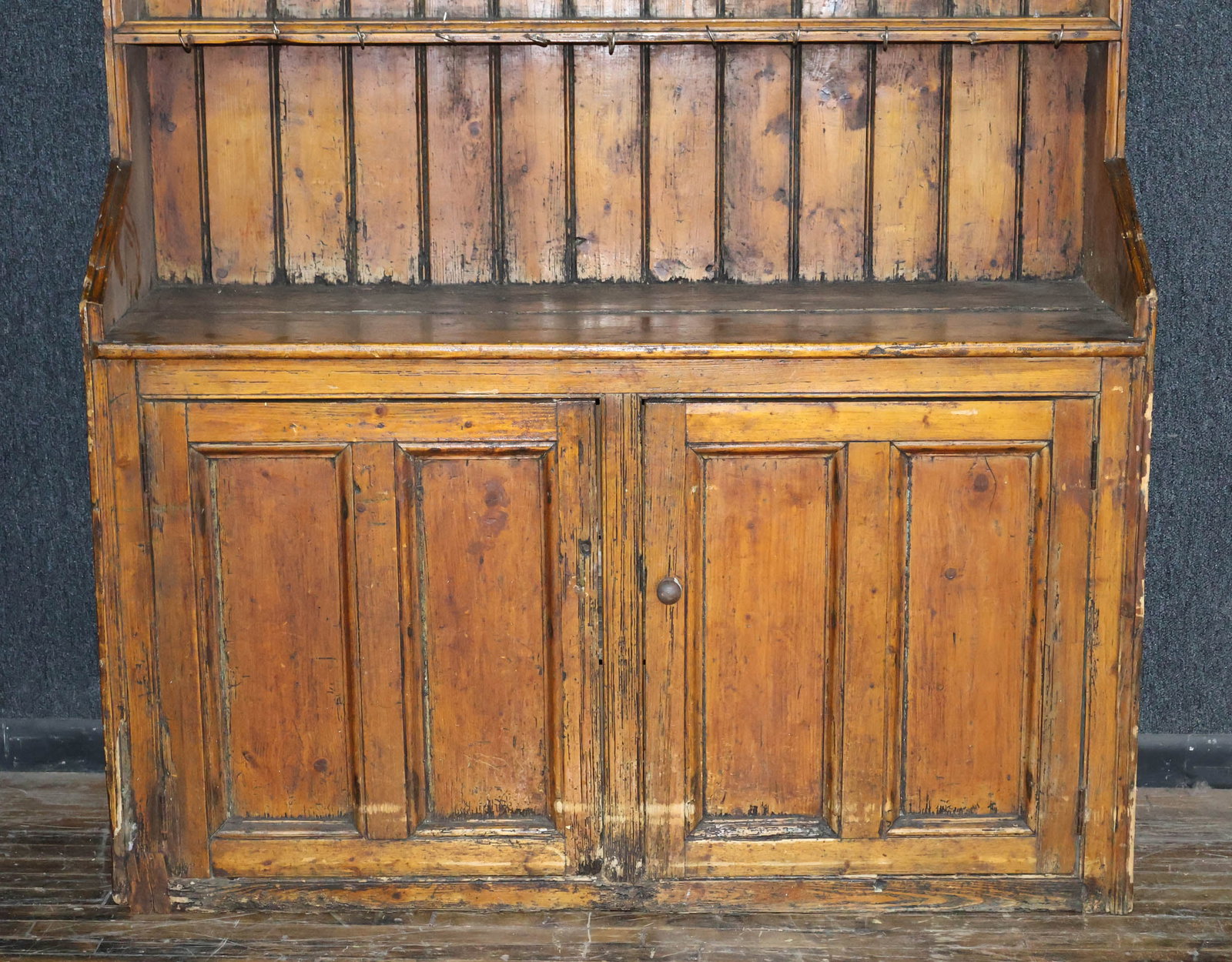 Stained Pine Step Back Cupboard - 2