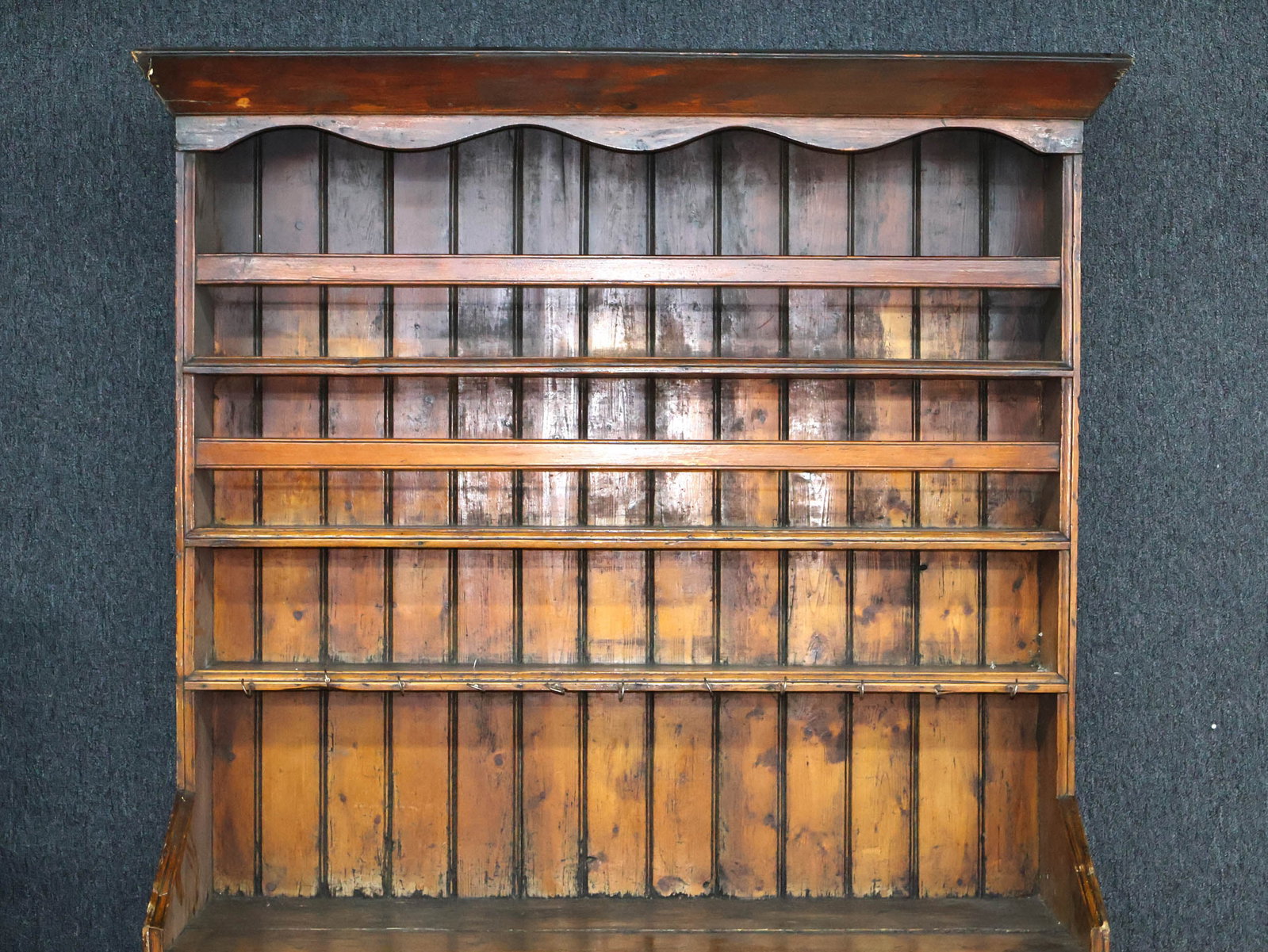 Stained Pine Step Back Cupboard - 3