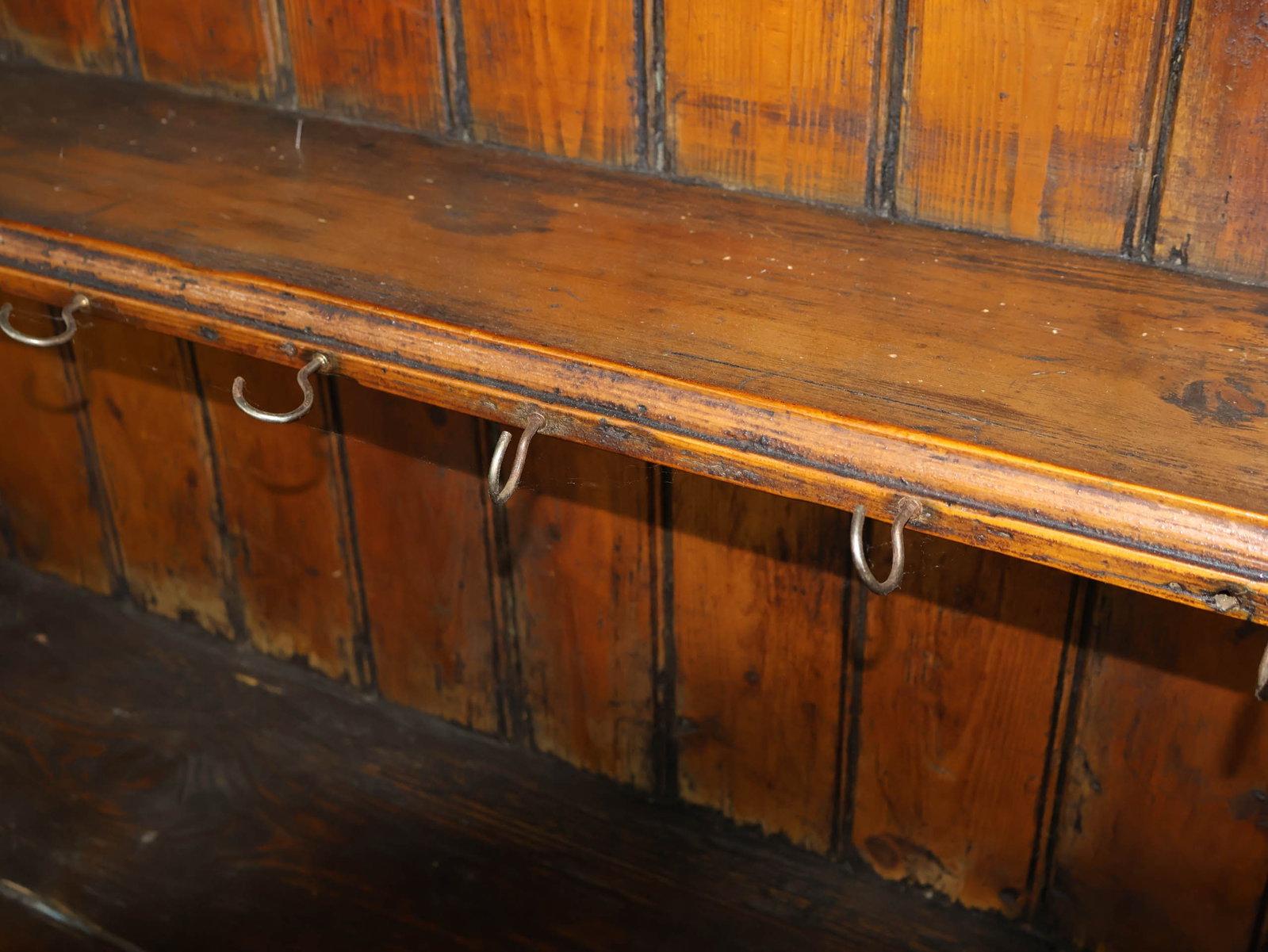 Stained Pine Step Back Cupboard - 7
