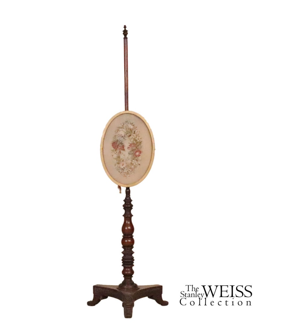 Classical Mahogany Fire Screen: Classical Mahogany Fire Screen Boston, ca. 1820. Provenance: The Stanley Weiss Collection Literature: "Fine American Antiques in the Stanley Weiss Collection" by Stanley Weiss, published by Stanley