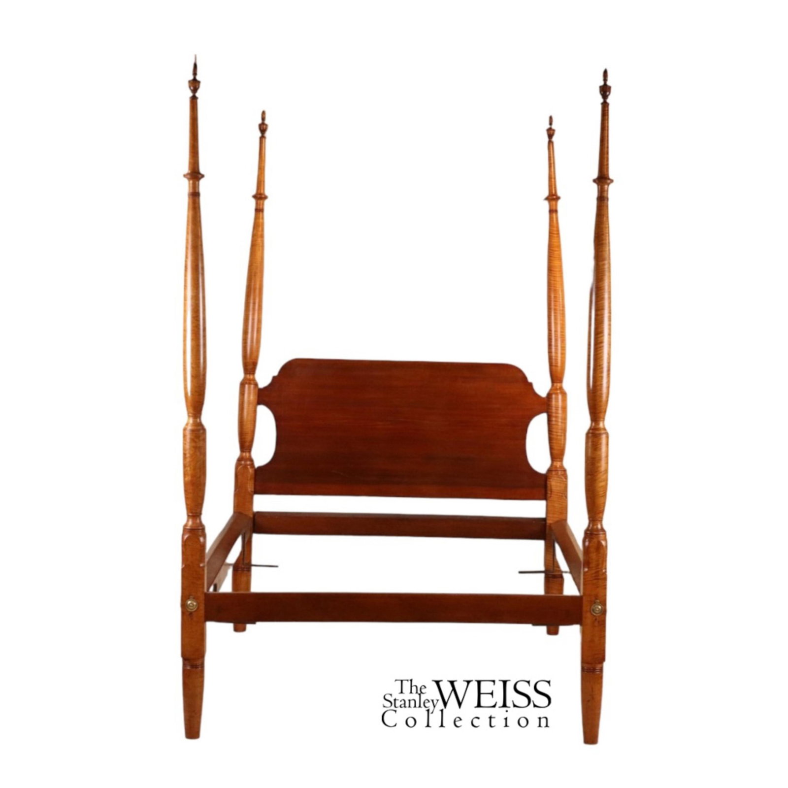 Federal Figured Maple Tall Post Bedstead: Federal Figured Maple Tall Post Bedstead Probably Pennsylvania, early 19th C. Provenance: The Stanley Weiss Collection Literature: "Fine American Antiques in the Stanley Weiss Collection" by Stanley