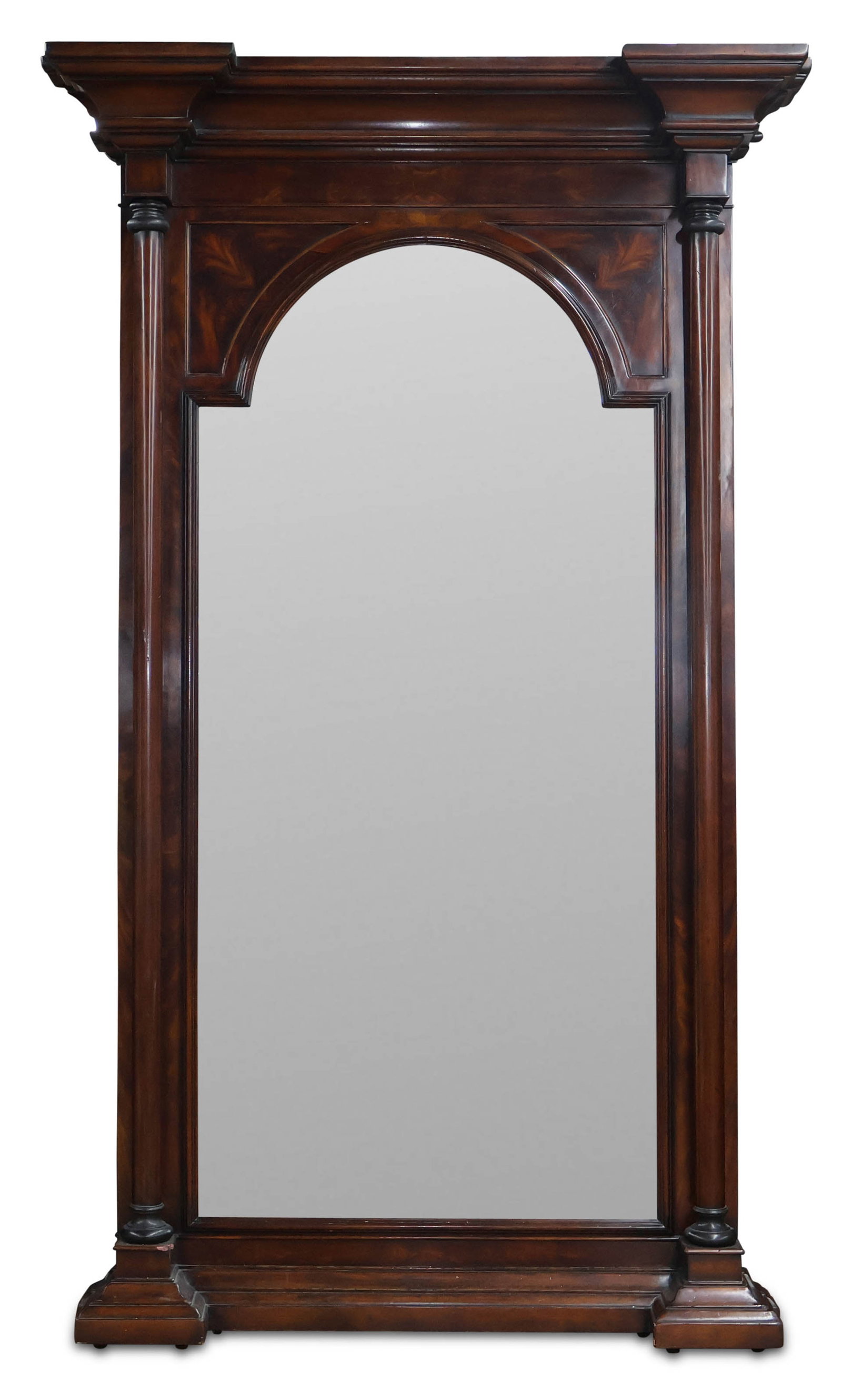 Empire Style Mahogany Floor Mirror: Empire Style Mahogany Floor Mirror American, 19th/20th C. 90 x 55 x 9 1/2 in. (228.6 x 139.7 x 24.1 cm.)
