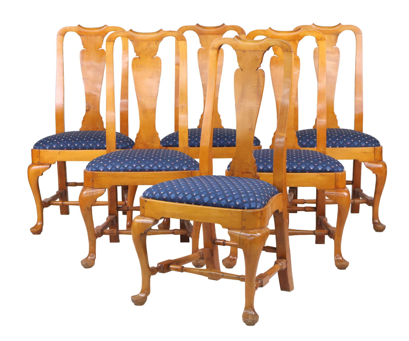 Set of Six Queen Anne Style Maple Bench-Made Dining Chairs: Set of Six Queen Anne Style Maple Bench-Made Dining Chairs Massachusetts, 19th/20th C. Provenance: Private family estate, Boston, MA. Wayne Pratt, Inc., Woodbury, CT. Property from a private