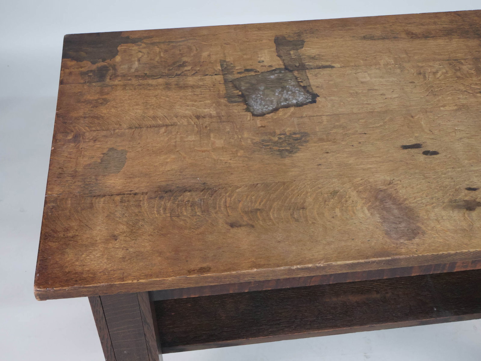 Mission Oak Two Drawer Work Table - 4