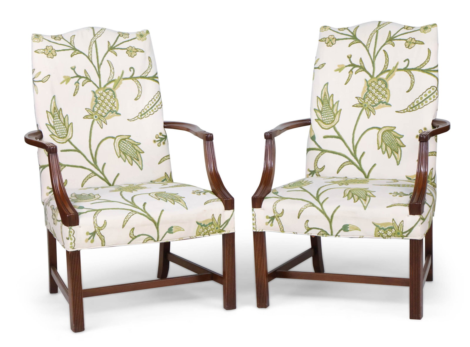 Pair of Chippendale Style Mahogany Lolling Chairs: Pair of Chippendale Style Mahogany Lolling Chairs Hickory Chair Company, North Carolina, 20th/21st century. Provenance: Property of a Private Bernardsville, NJ Collection