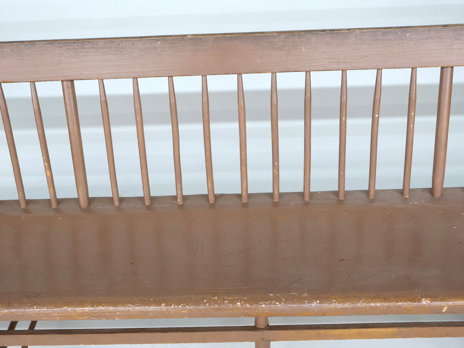 Brown-Painted Windsor Bench - 5