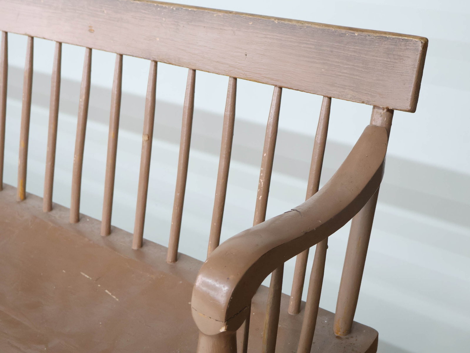 Brown-Painted Windsor Bench - 8