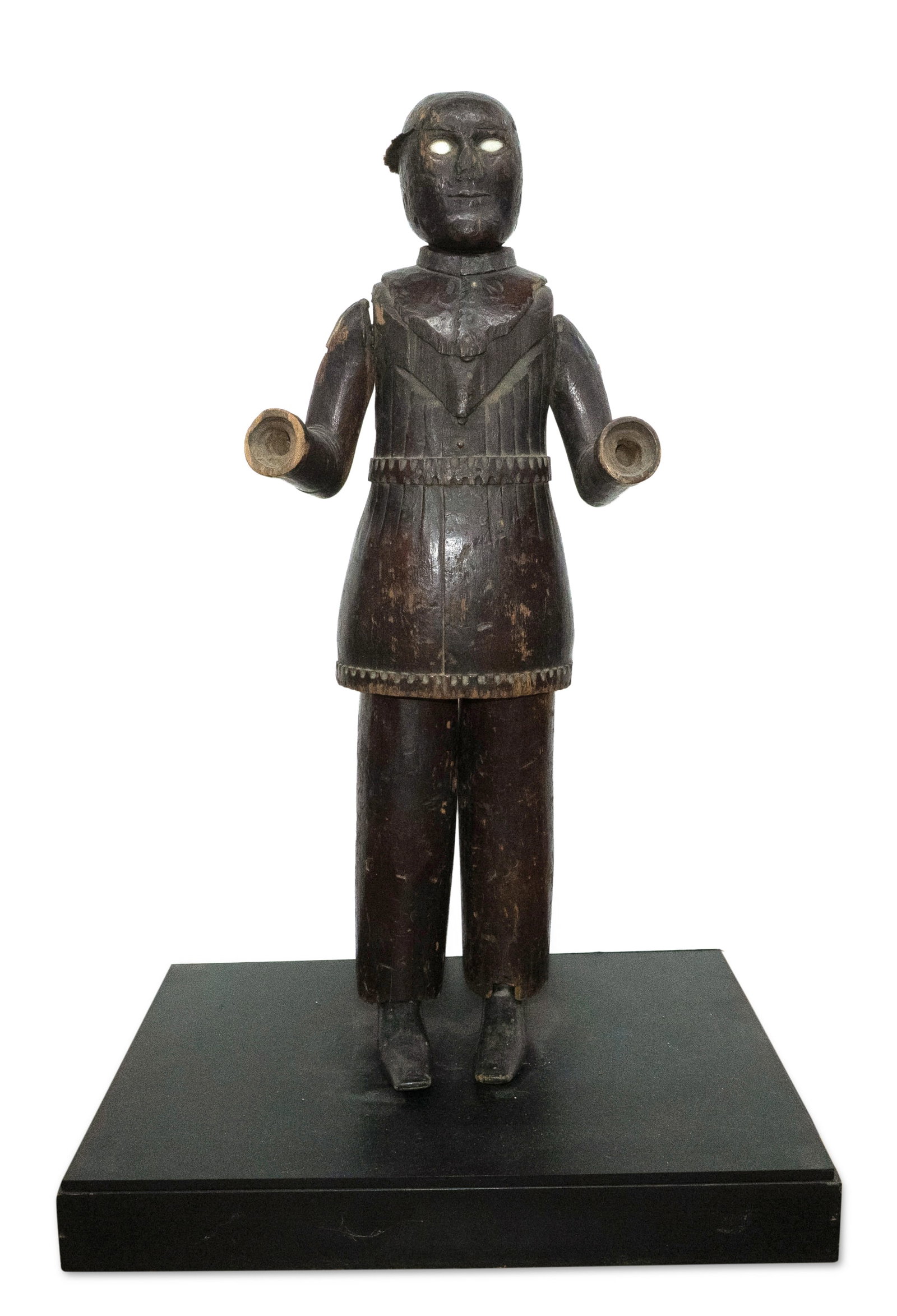 Carved Wood Figure of a Jesuit Frontier Priest: Carved Wood Figure of a Jesuit Frontier Priest Literature: Published in "America Primitive, Roger." Ricco and Frank Maresca, with Julia Wissmann, page 46,illustration #53, full page. The following is 