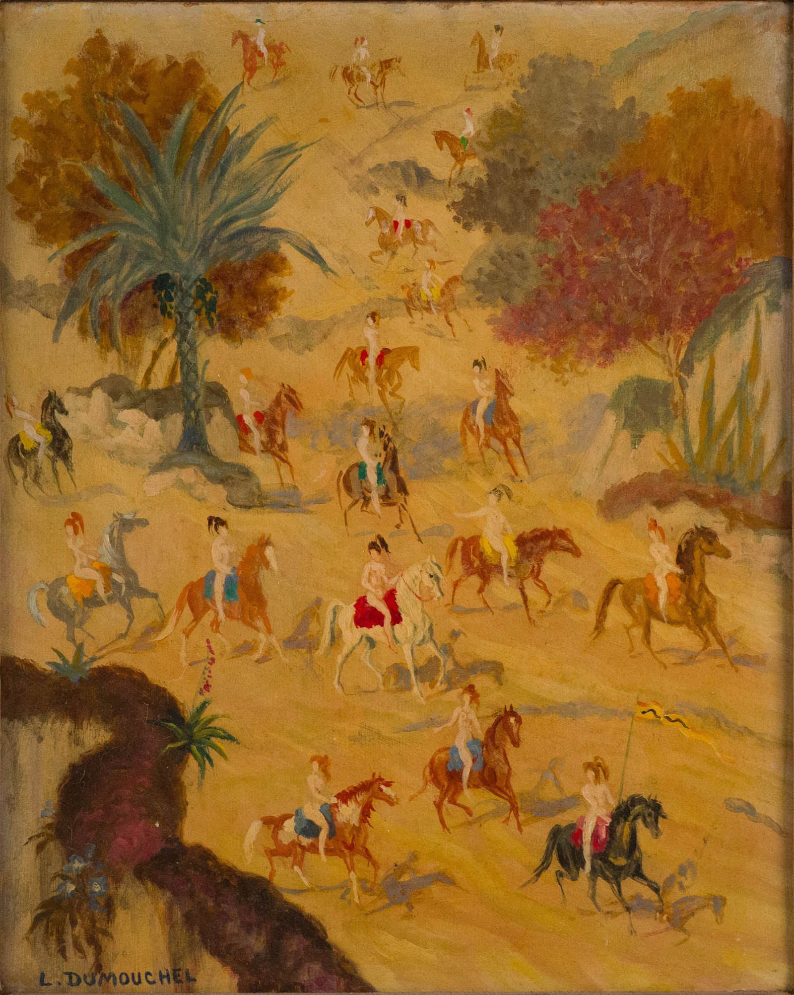 Louis Georges Dumouchel, French 1891-1978, Les Amazones, Oil on Masonite (1 of 6)