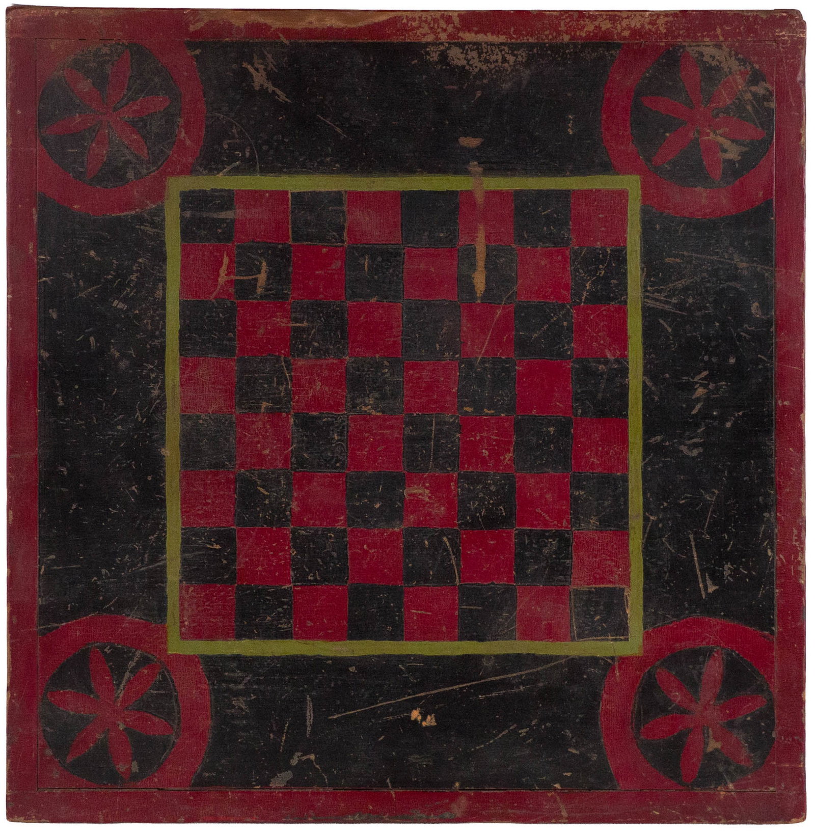 Red and Black Painted Game Board (1 of 6)
