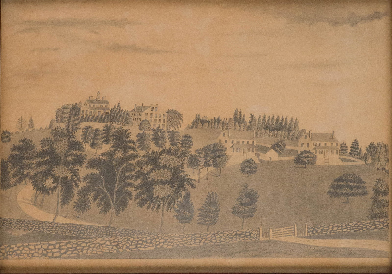 American School, 19th C., Newton Theological Seminary, Graphite on Paper (1 of 6)
