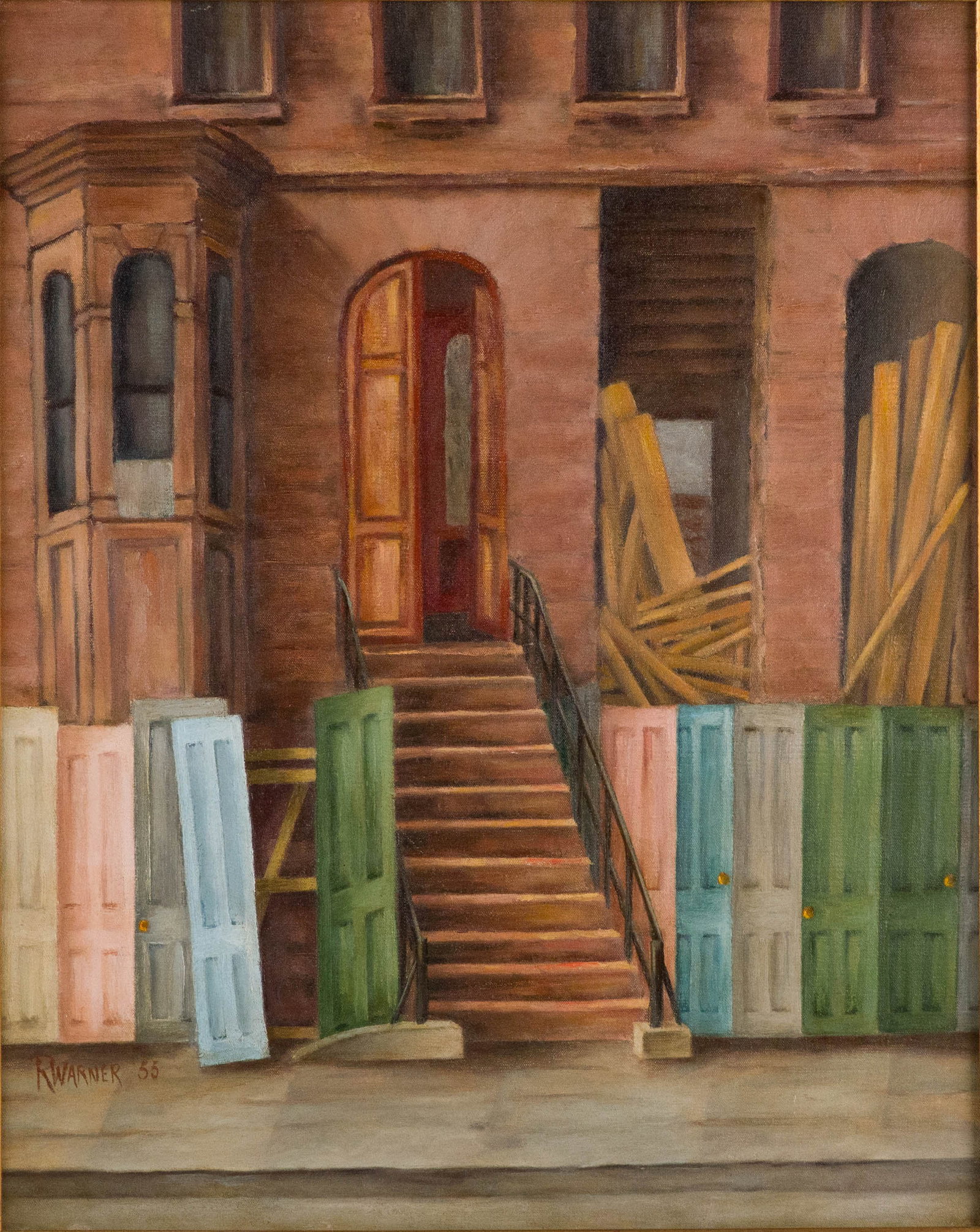 Ruth Warner, Stoop with Doors, Oil on Canvas (1 of 8)