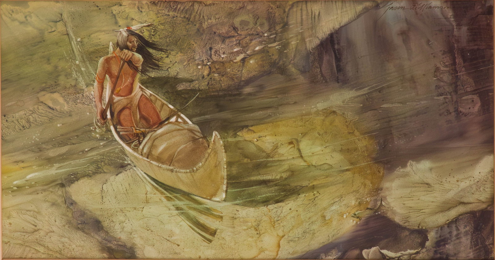 Jason Williamson, 1926, Brother Fish, Watercolor on Paper: Jason Williamson 1926 Brother Fish Watercolor on Paper October 1977, inscribed verso, signed u.r. Sight: 10 1/4 x 19 in. (26 x 48.3 cm.), Frame: 20 1/2 x 29 1/4 in. (52.1 x 74.3 cm.)