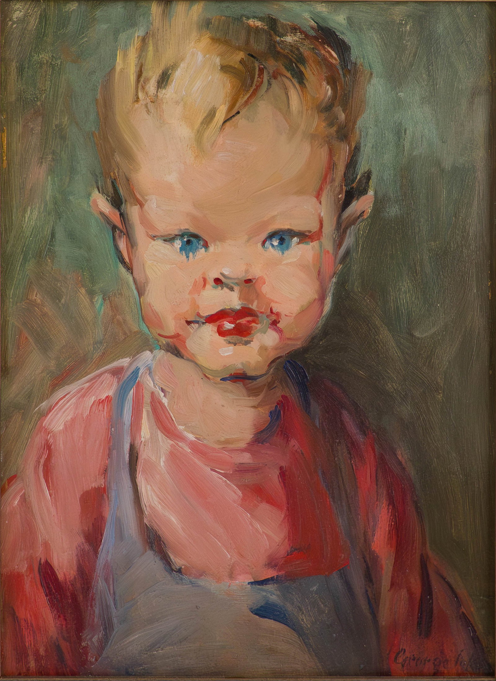 George Luks, 1867-1933, Portrait of a Child, Oil on Board: George Luks 1867-1933 Portrait of a Child Oil on Board Signed l.r. Provenance: Trinity International Auctions & Appraisals, 11/06/2021, lot 107 Sight: 14 3/4 x 10 3/4 in. (37.5 x 27.3 cm.