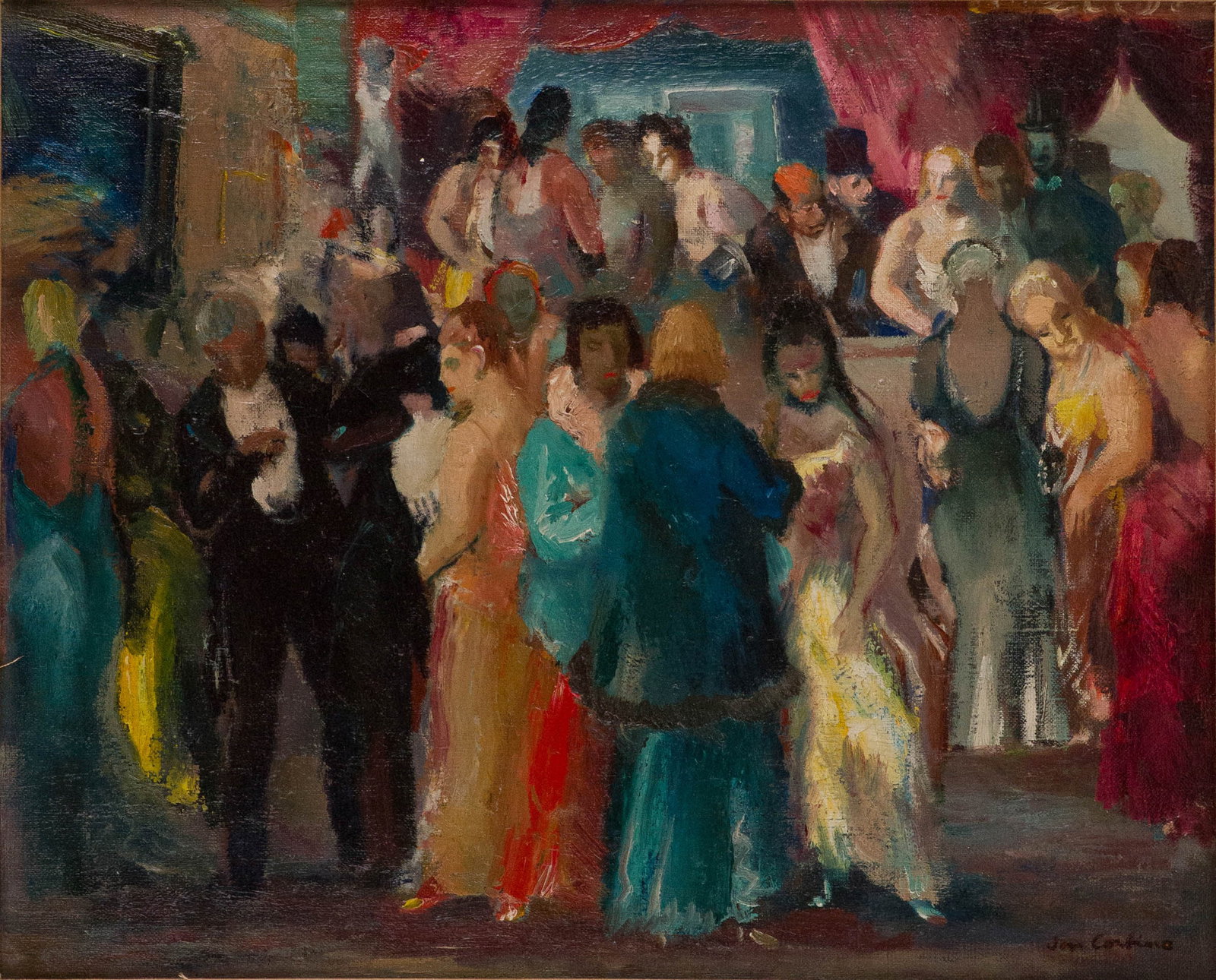 Jon Corbino, American 1905-1964, Opening Night, Oil on Canvas (1 of 11)