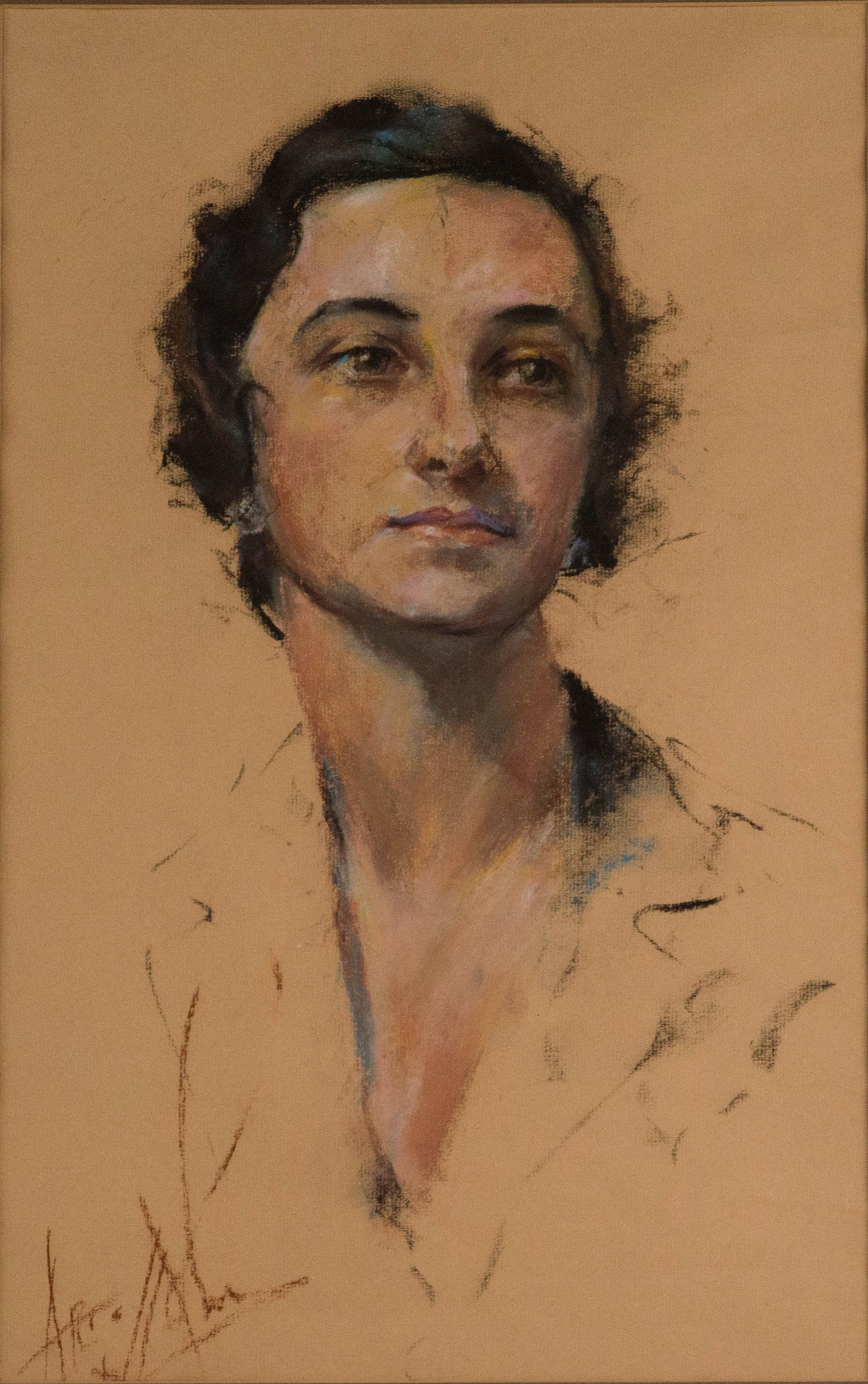 Artis Lane, 1927, Portrait of a Woman, Pastel on Paper: Artis Lane 1927 Portrait of a Woman Pastel on Paper Signed l.l. Provenance: The Collection of Jerry Manpearl and Jan Goodman, Los Angeles, CA Black Art Auction, 3/15/25, lot 226 Sigh