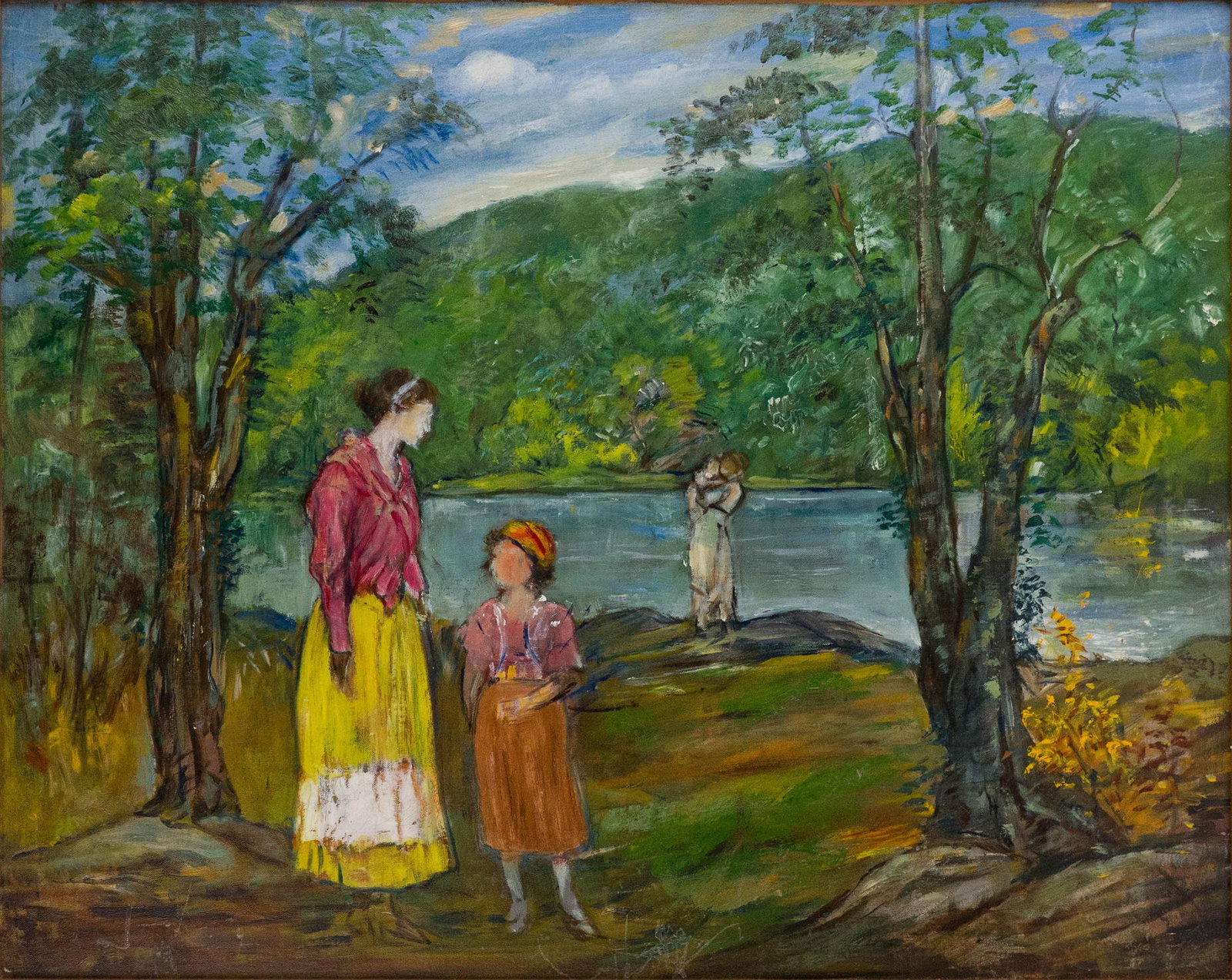 Jerome Myers, American 1867-1940, Carmel Scene, Oil on Canvas: Jerome Myers American, 1867-1940 Carmel Scene Oil on Canvas Appears to be unsigned. Cut down and relined. Provenance: From the artist's estate through Kraushaar Galleries to a pri