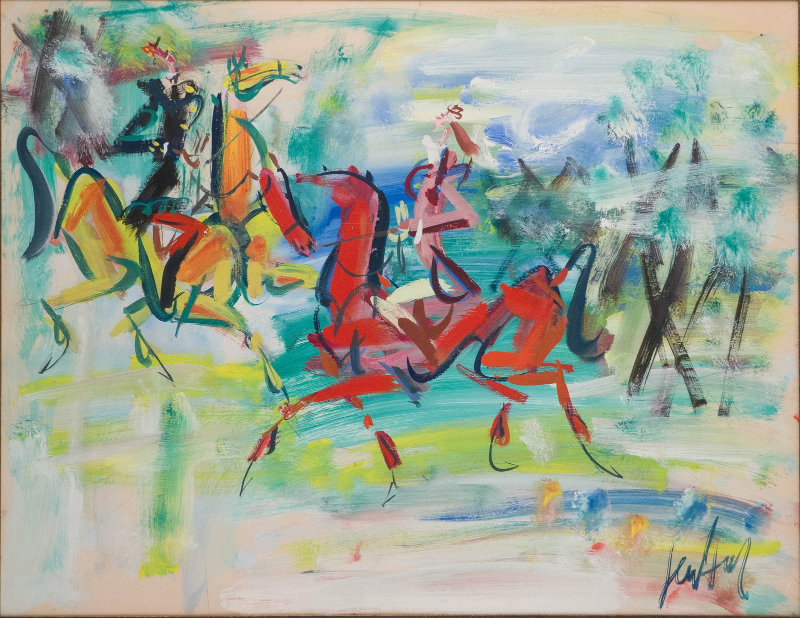 Gen Paul, 1895-1975, Cavaliers, Watercolor and Gouache on Paper: Gen Paul 1895-1975 Cavaliers Watercolor and Gouache on Paper Signed l.r. Provenance: Arthur Lenars & Cie, Paris, France Private collection, Dallas. Heritage Auctions, 12/15/2022, lo