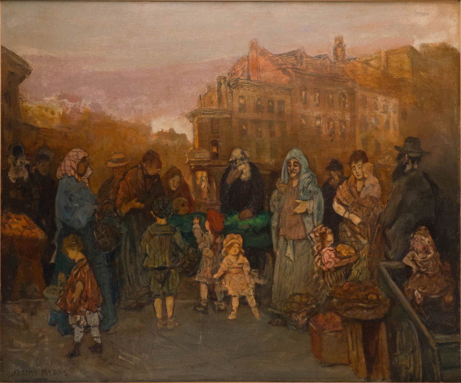 Jerome Myers, American 1867-1940, In the Old Quarter, Oil on Canvas: Jerome Myers American, 1867-1940 In the Old Quarter Oil on Canvas Signed l.l. Provenance: Christie's, New York, September 23, 1992, lot 264B Kraushaar Galleries, New York. Private collecti