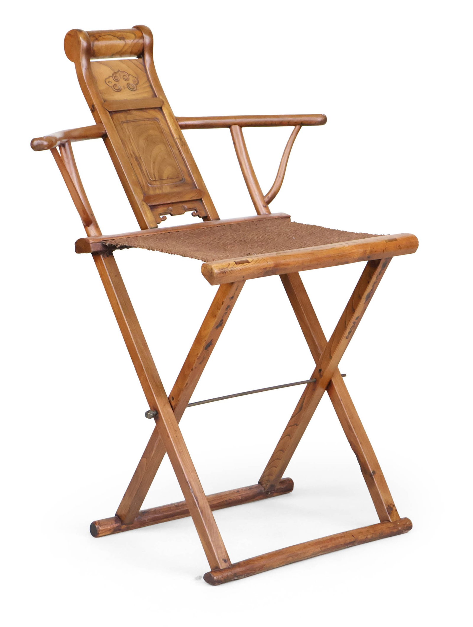 Qing Dynasty Walnut Folding Campaign Form Scholar's Chair (1 of 13)