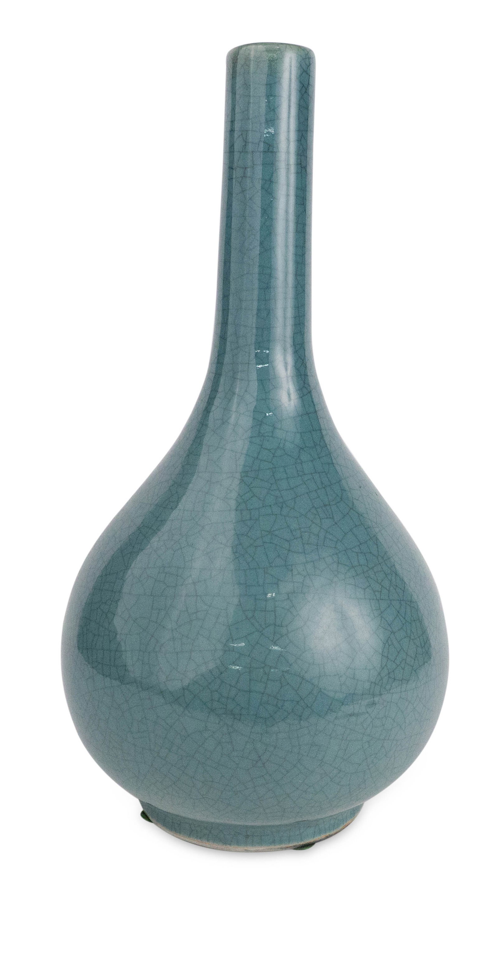 Chinese Blue Crackle Glazed Long Neck Vase (1 of 8)