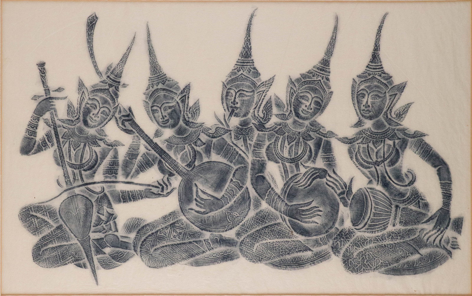 Thai Temple Rubbing of Musicians (1 of 7)