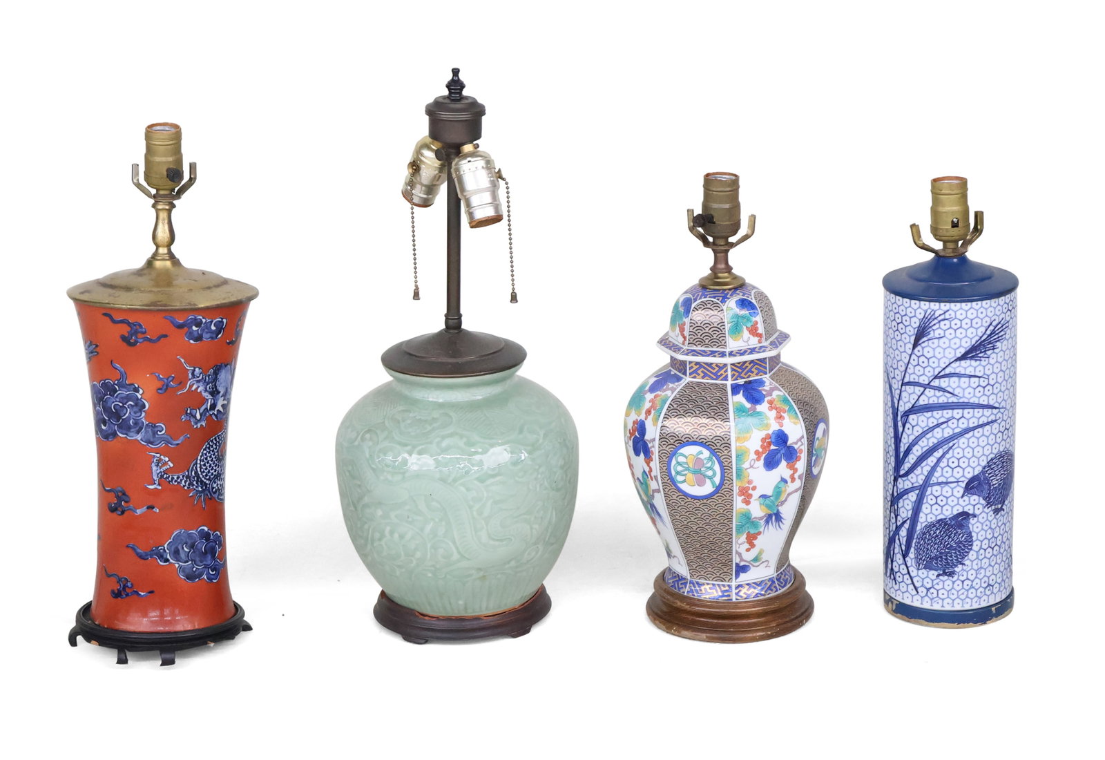 Four Asian Style Porcelain Lamps (1 of 10)