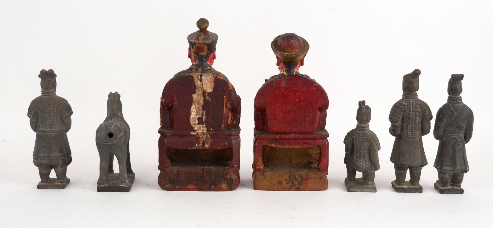 Two Chinese Polychrome Deities on Thrones - 11