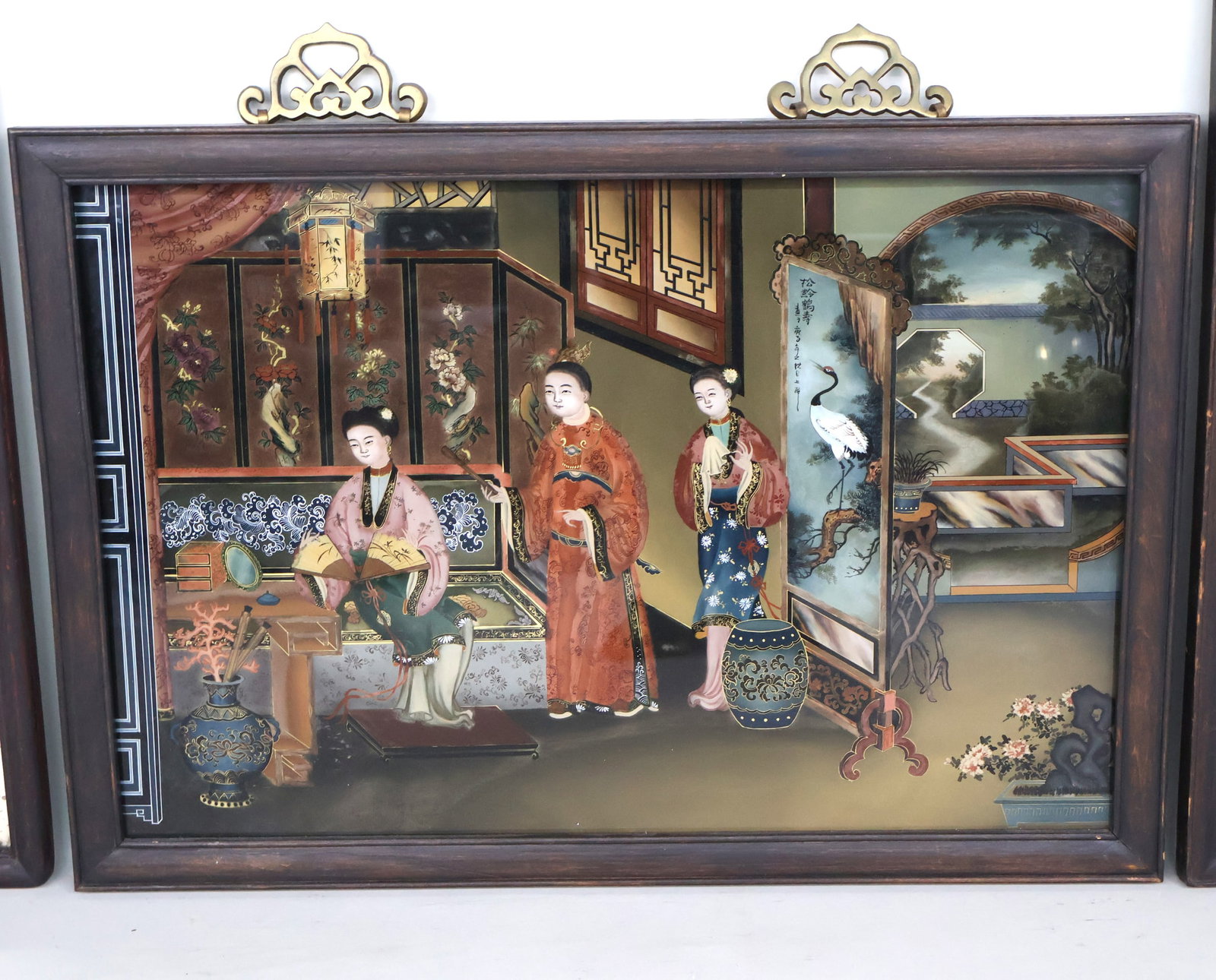 Three Chinese Reverse Painted Mirrors - 10