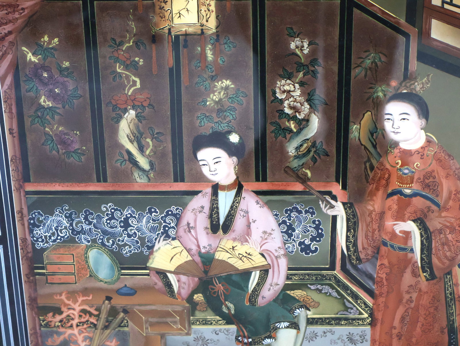 Three Chinese Reverse Painted Mirrors - 12