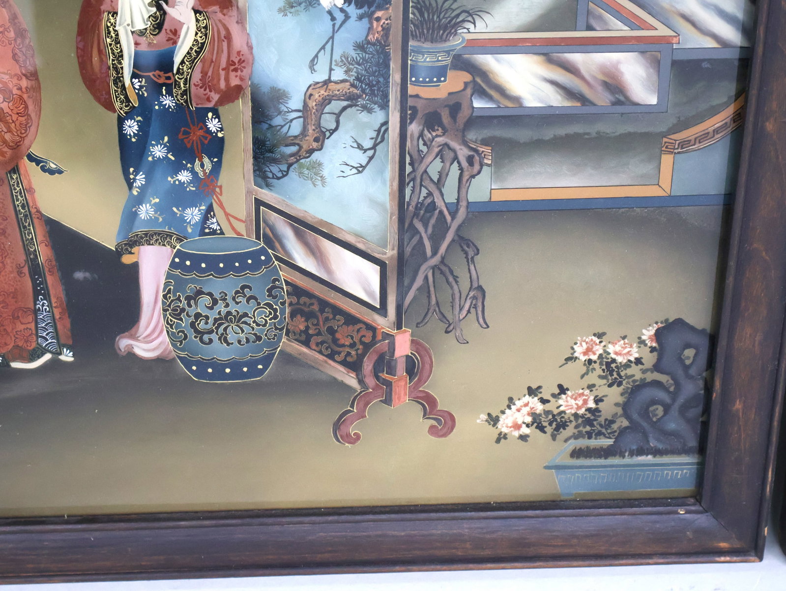 Three Chinese Reverse Painted Mirrors - 14