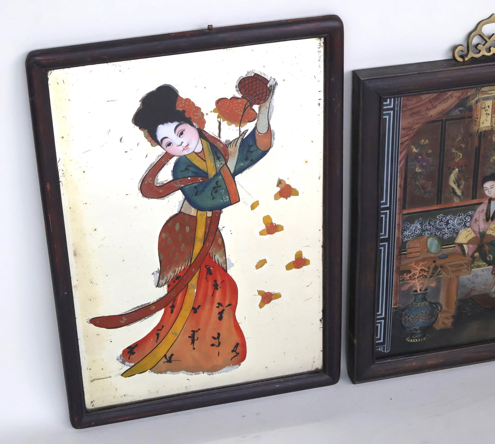 Three Chinese Reverse Painted Mirrors - 2
