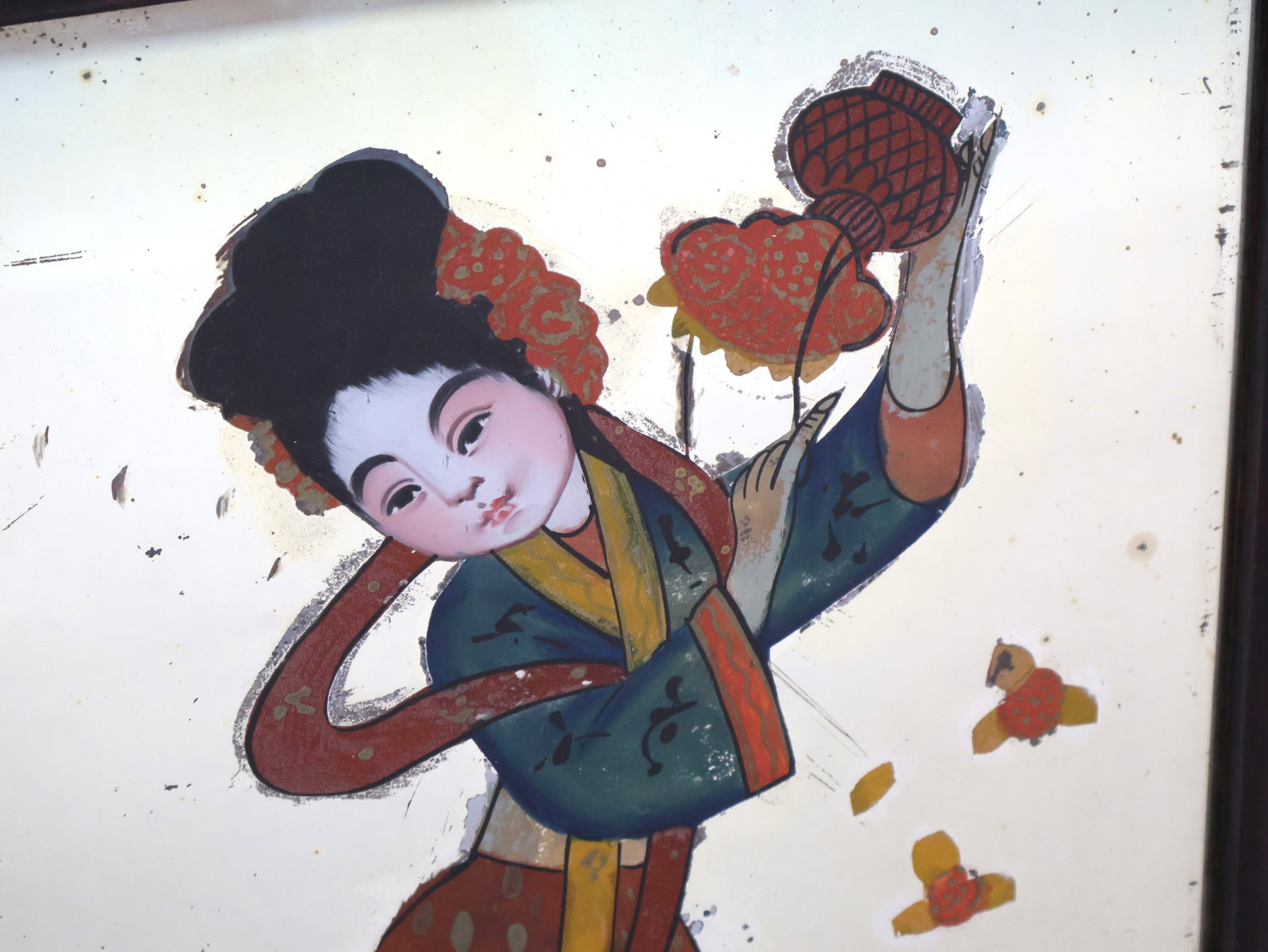 Three Chinese Reverse Painted Mirrors - 3