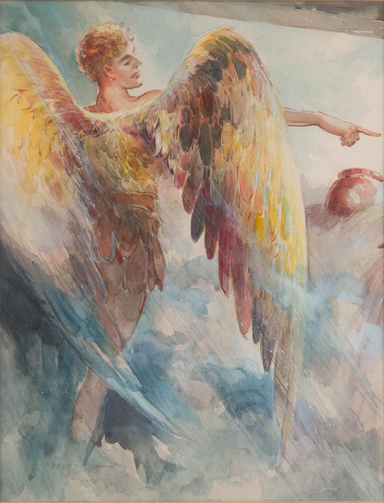 Everett Shinn, 1876-1953, Angel of Judgment, Watercolor on Paper: Everett Shinn 1876-1953 Angel of Judgment Watercolor on Paper Signed l.l. and dated 1943. Provenance: Christie's, New York, sale of March 14, 1986, lot 213. Acquired directly from the abo