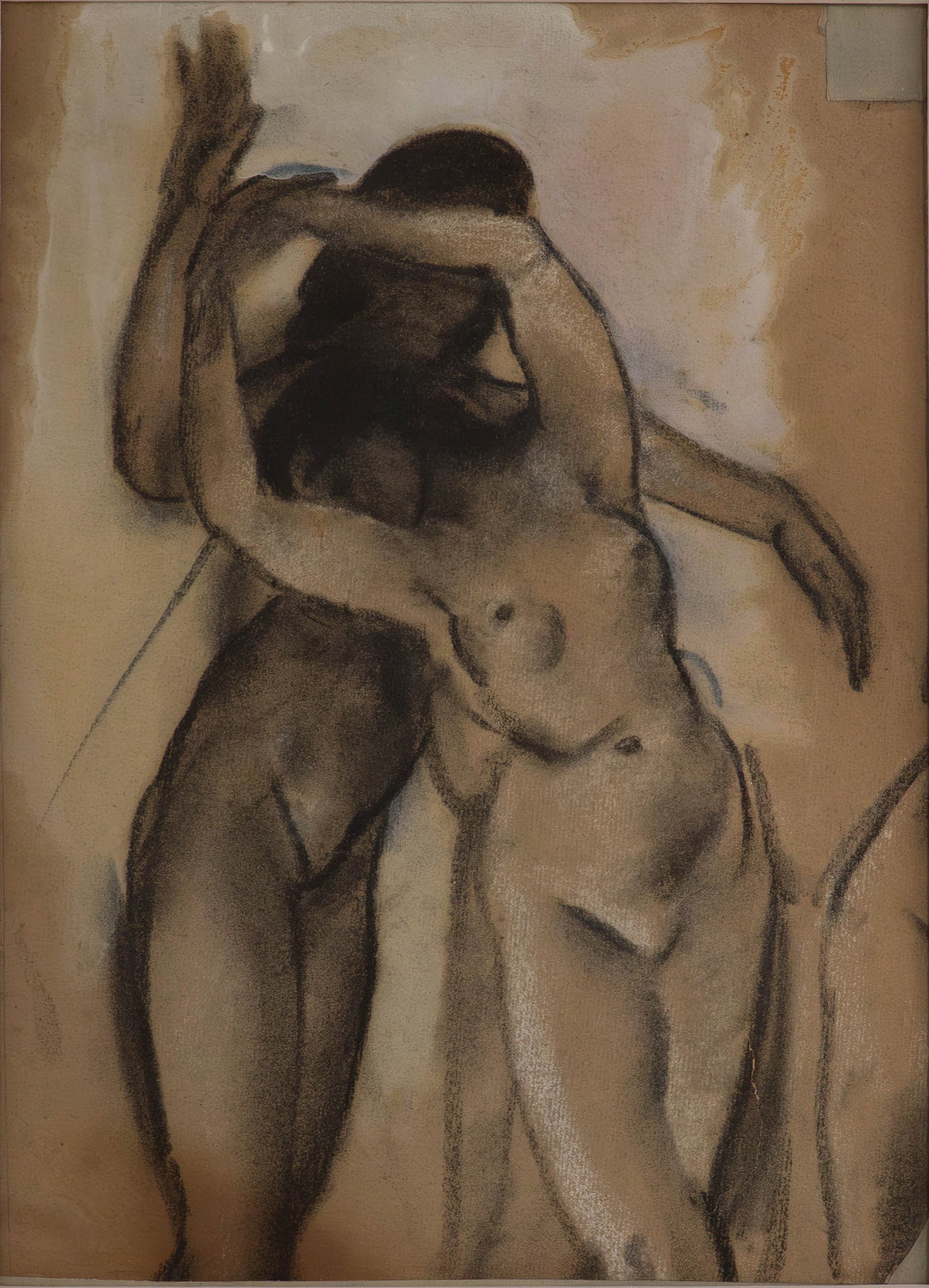 Arthur Bowen Davies, American 1862-1928, Two Nudes Dancing, Charcoal and Wash on Board (1 of 6)