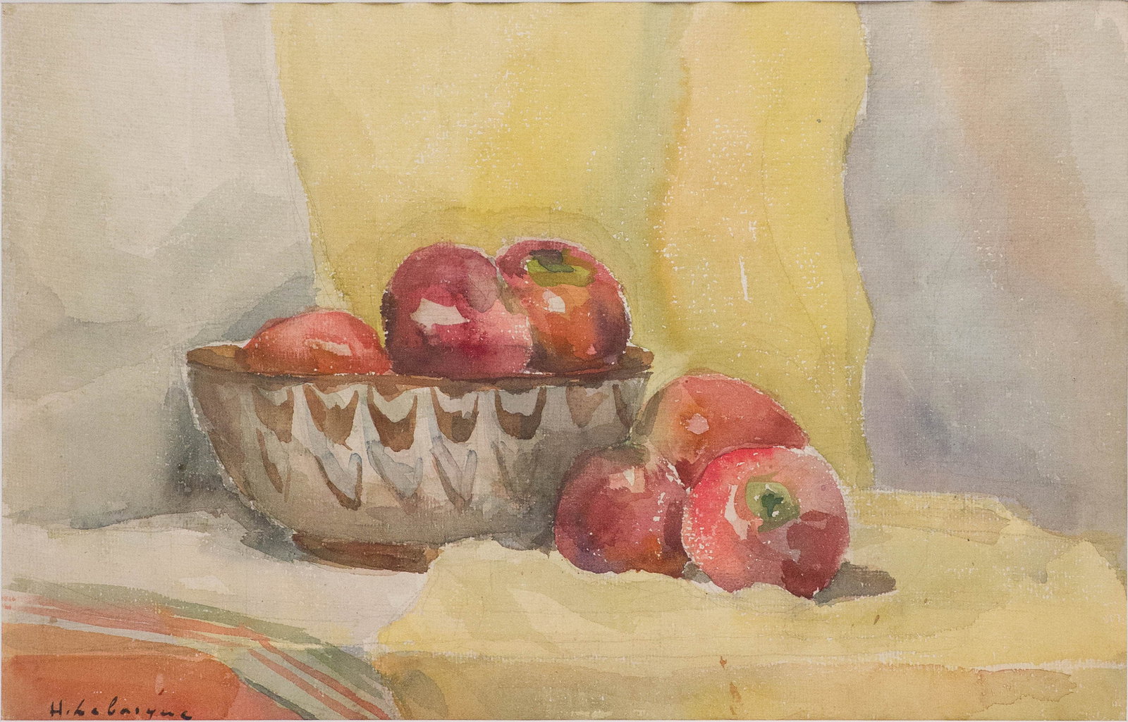 Henri Lebasque, French 1865-1937, Still Life with Apples, Watercolor on Paper: Henri Lebasque French, 1865-1937 Still Life with Apples Watercolor on Paper Signed l.l. Provenance: Collection particuli?re, Portugal Bonhams Paris, 5/21/2024, lot 148